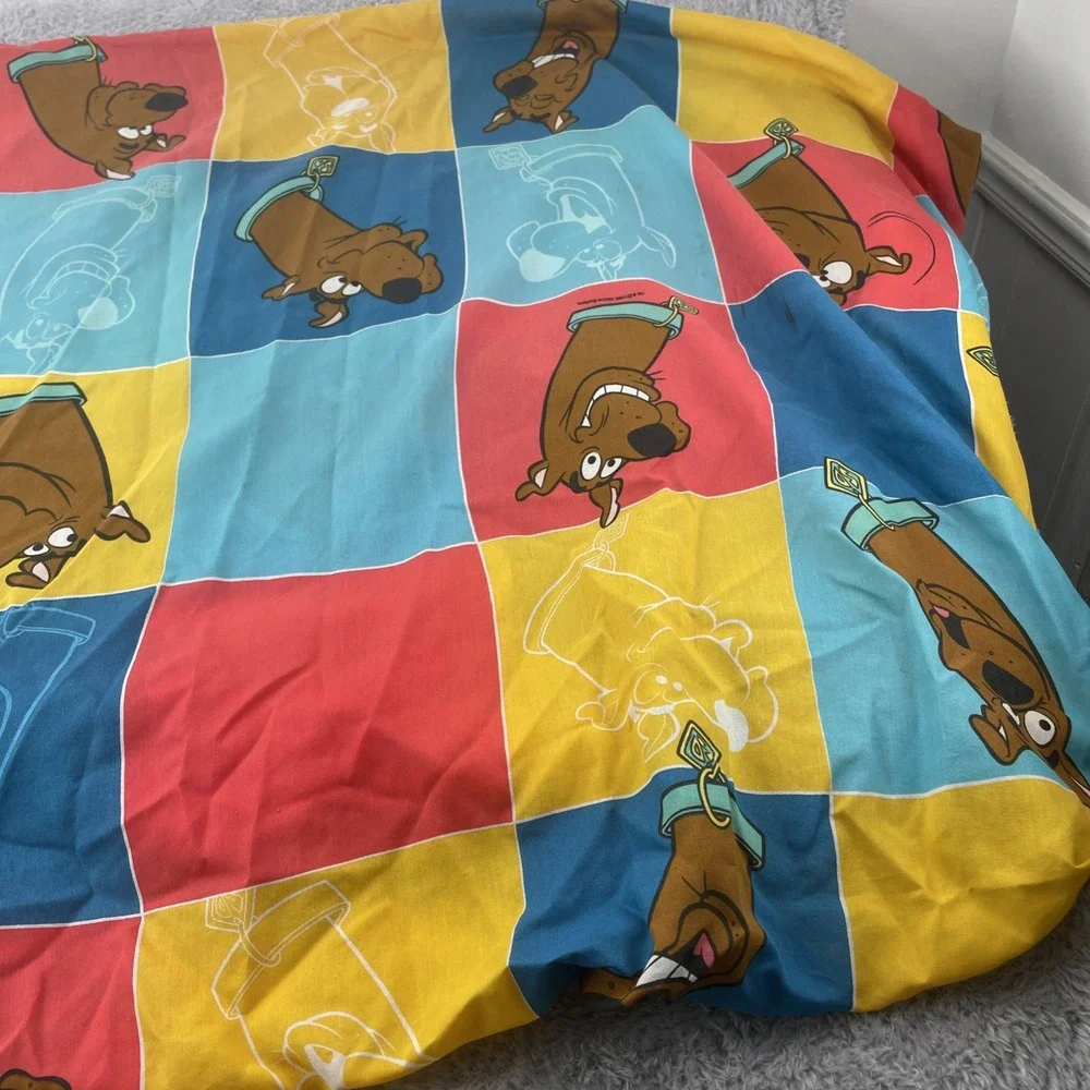 Hanna Barbera Scooby Doo Twin Fitted Sheet Multi Color Vintage 1999 Fabric Craft